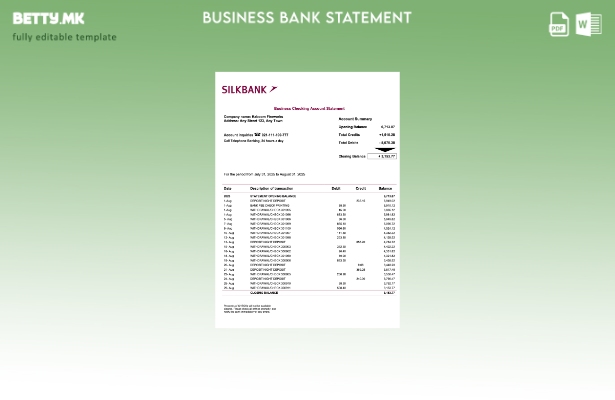 модерен стил Извештај на фирмата за сметка на Пакистан Силкбанк Шаблон Word и PD